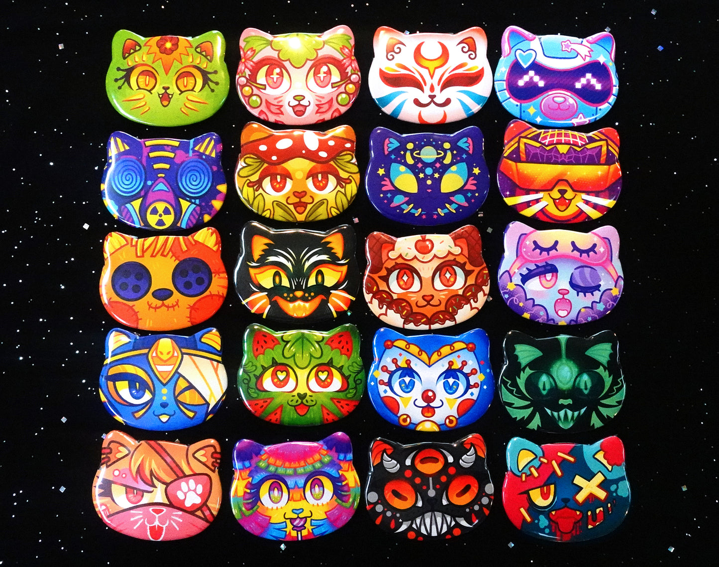 Creature Feature Cat Buttons