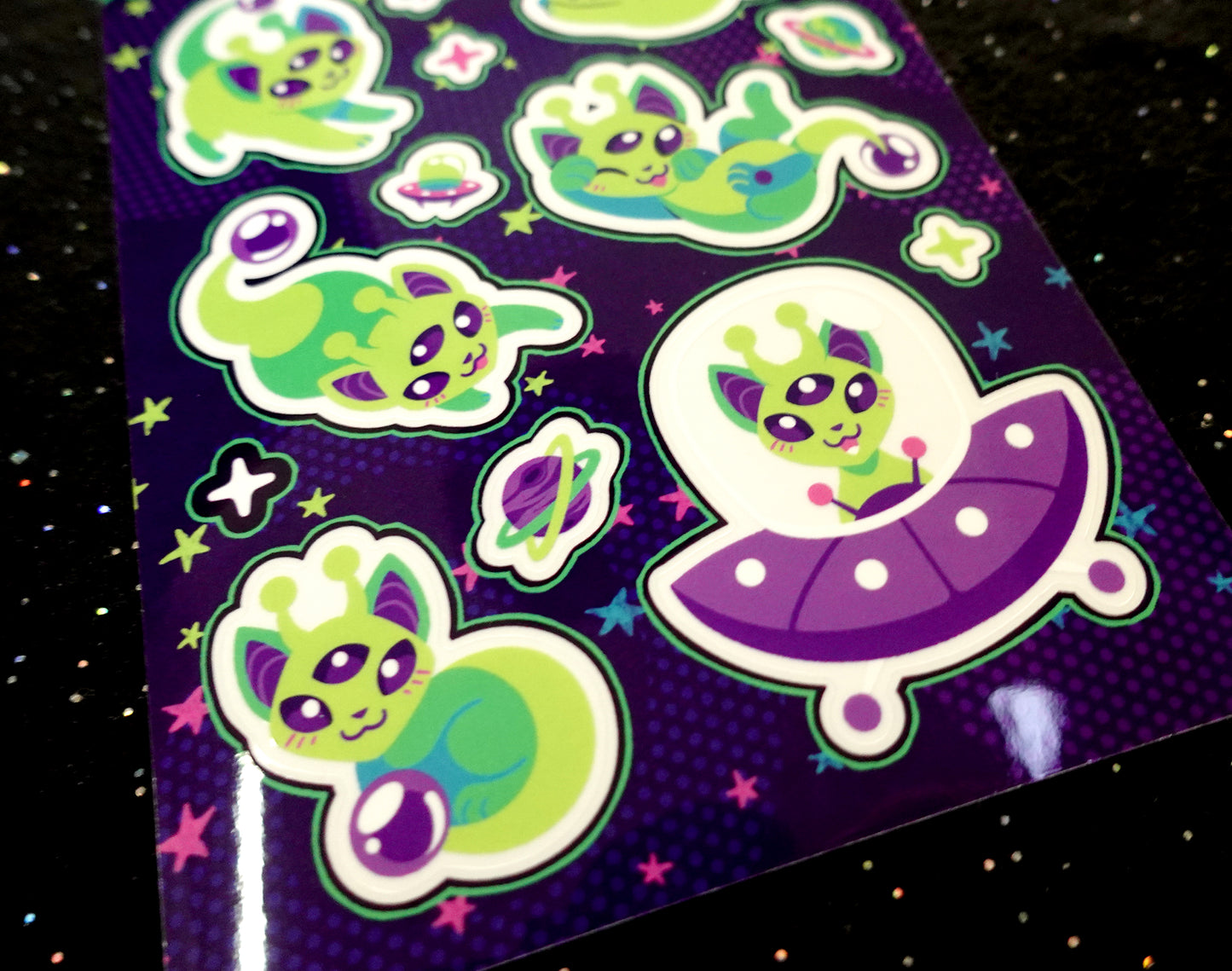 Alien Cat Sticker Sheet