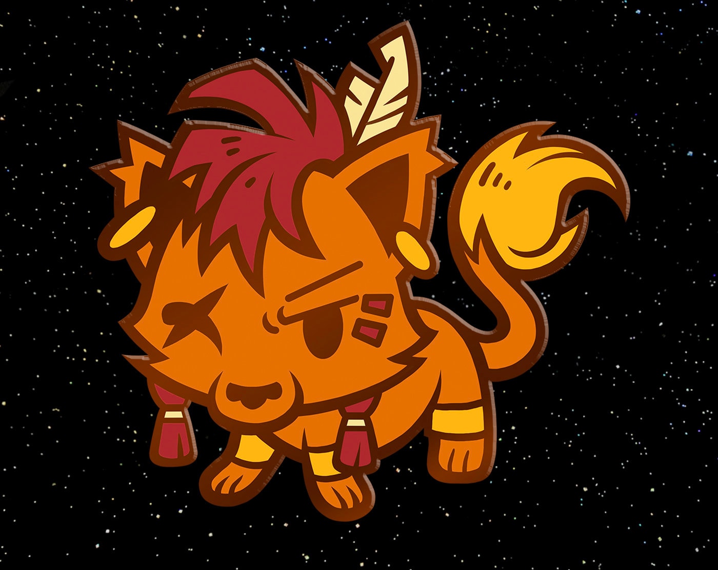 Red XIII Enamel Pin