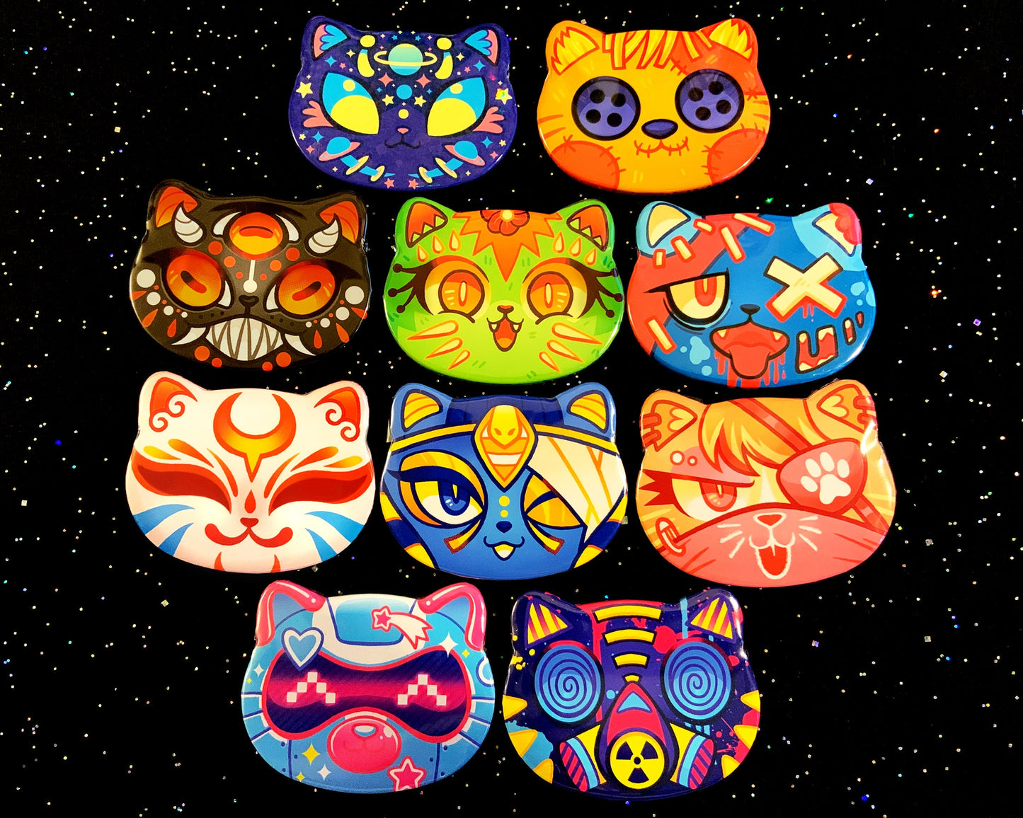 Creature Feature Cat Buttons