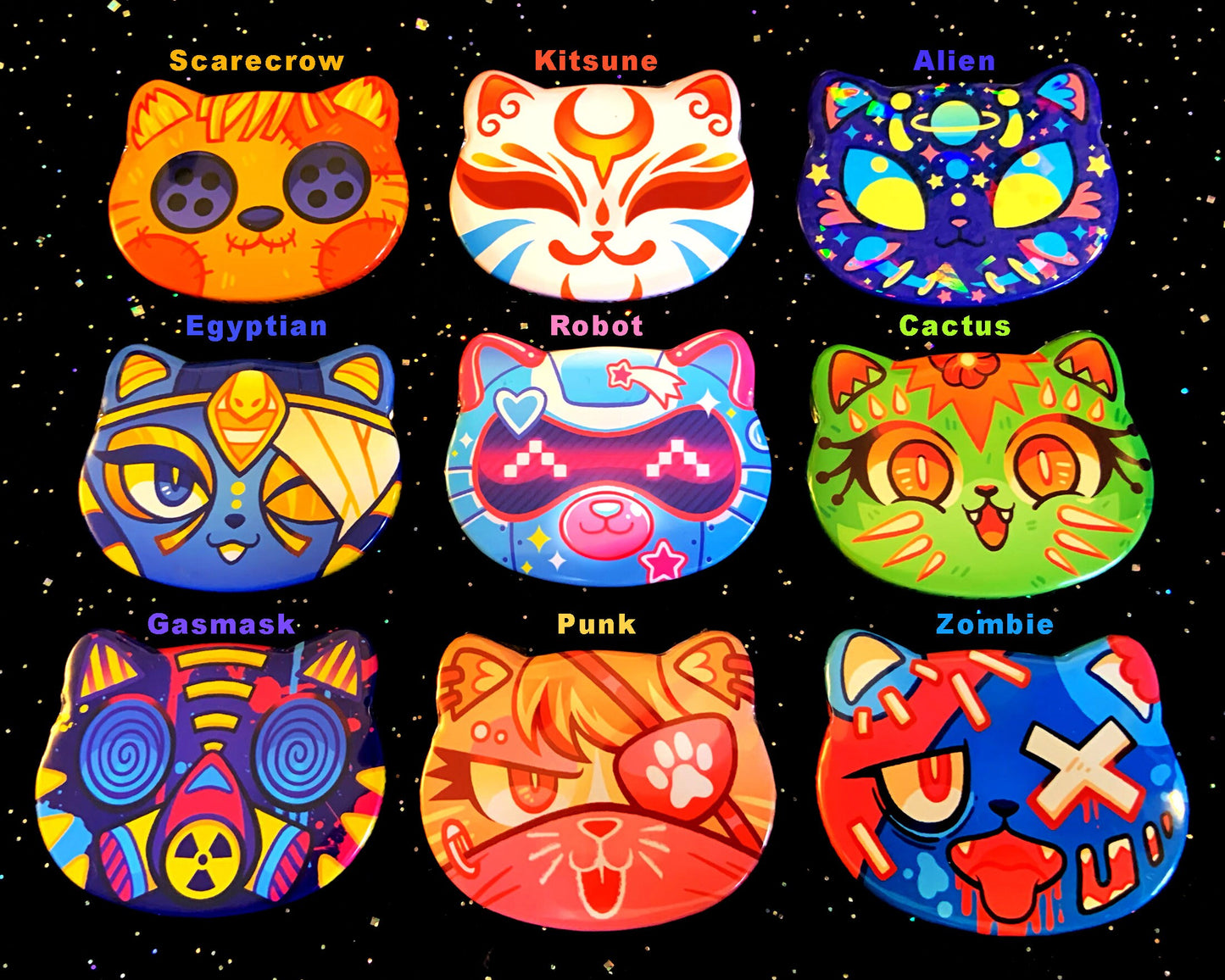 Creature Feature Cat Buttons