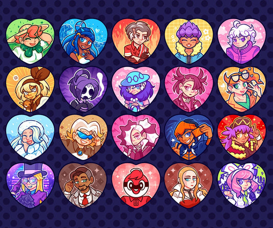 Galar Gym Leader Heart Buttons