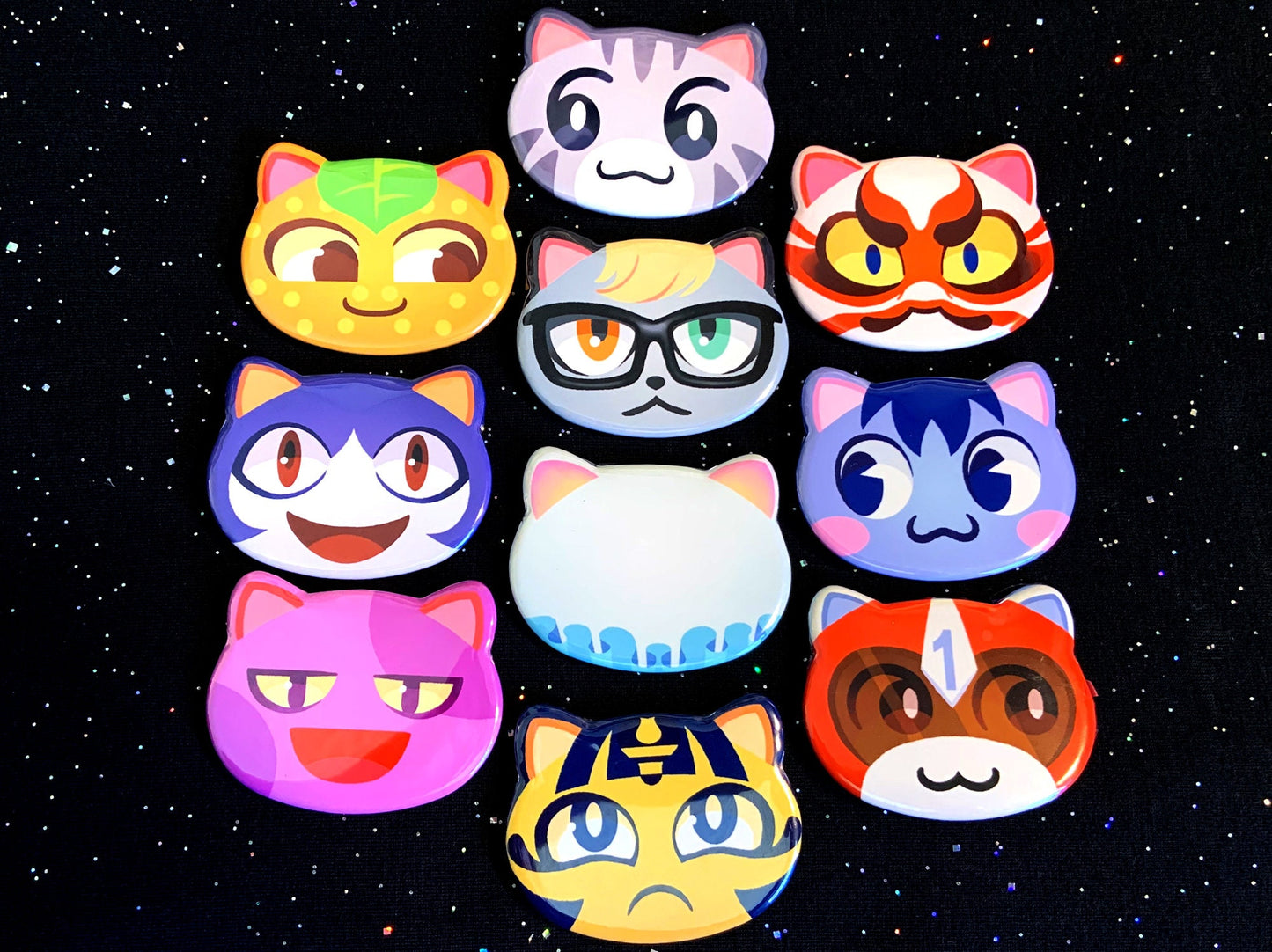 Animal Crossing Cat Buttons