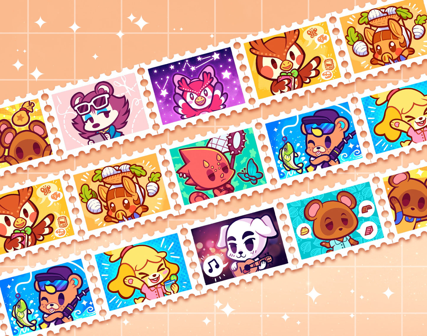Animal Crossing Stamp Washi Tape