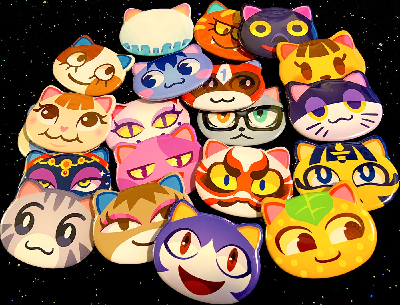 Animal Crossing Cat Buttons