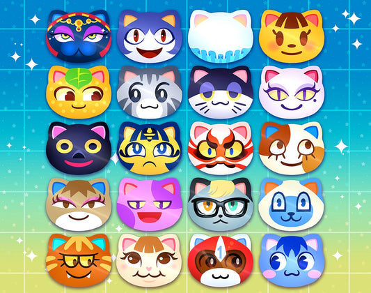 Animal Crossing Cat Buttons