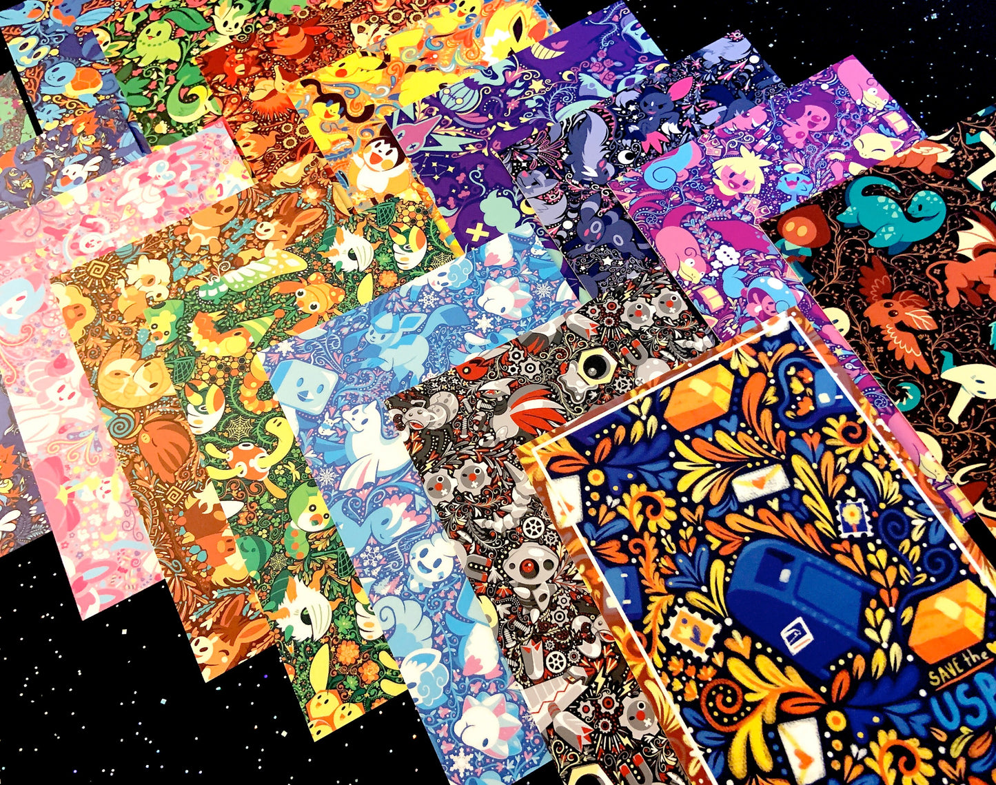 Colorful Cryptids Postcards