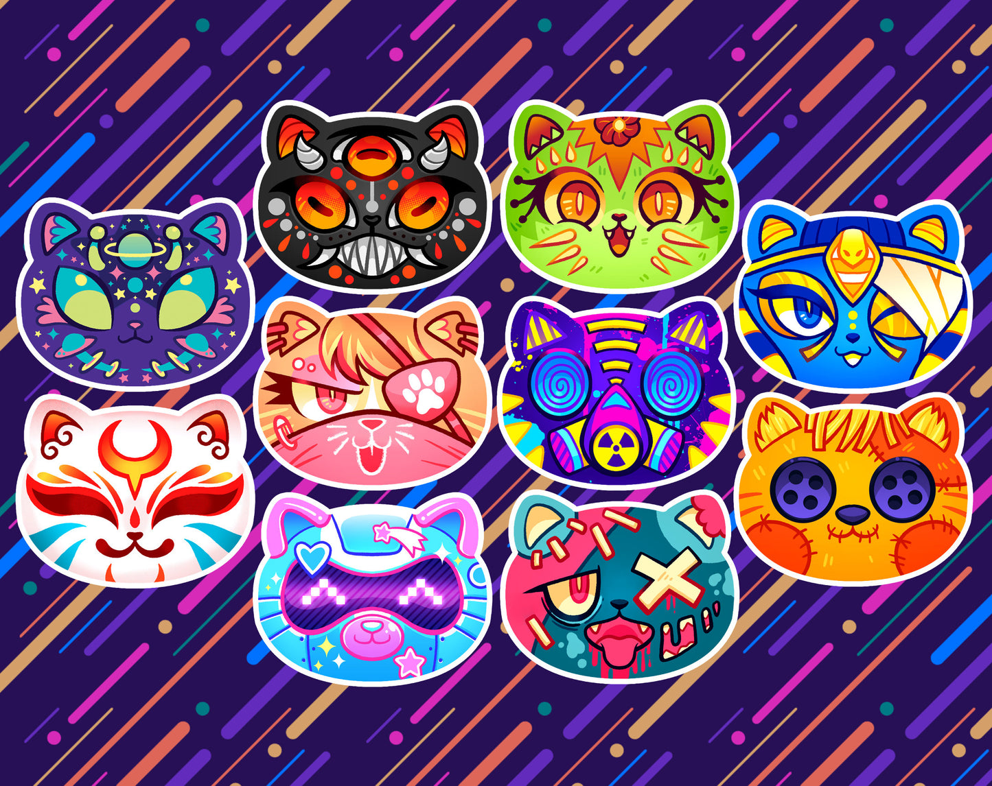 Creature Feature Cat Buttons