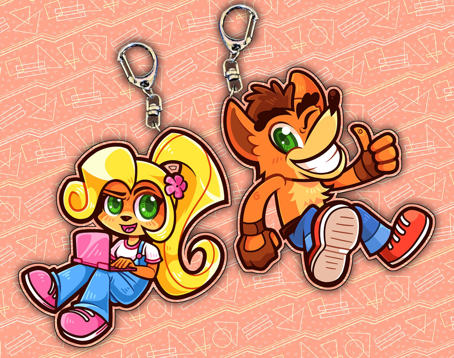 Crash & Coco 2.5" Acrylic Charms