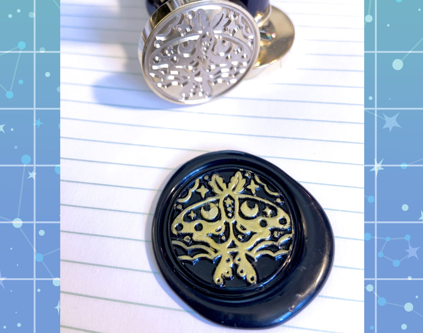 Cloudy Moth Wax Seal Stamp