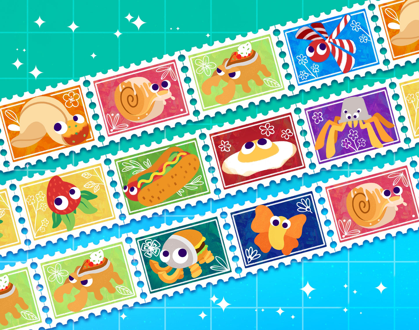 Bugsnax Bites Stamp Washi Tape