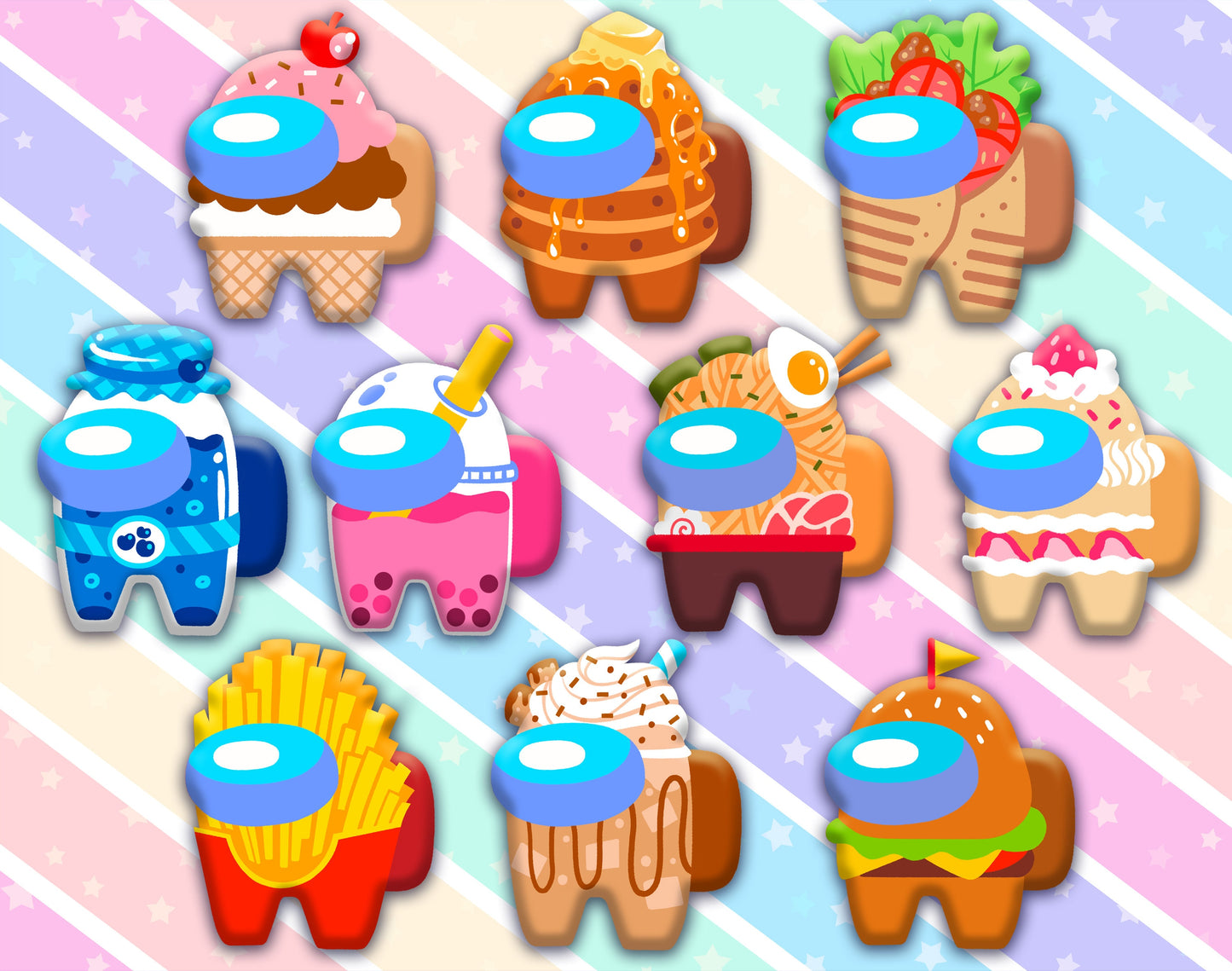 Appetizing Among Us Stickers