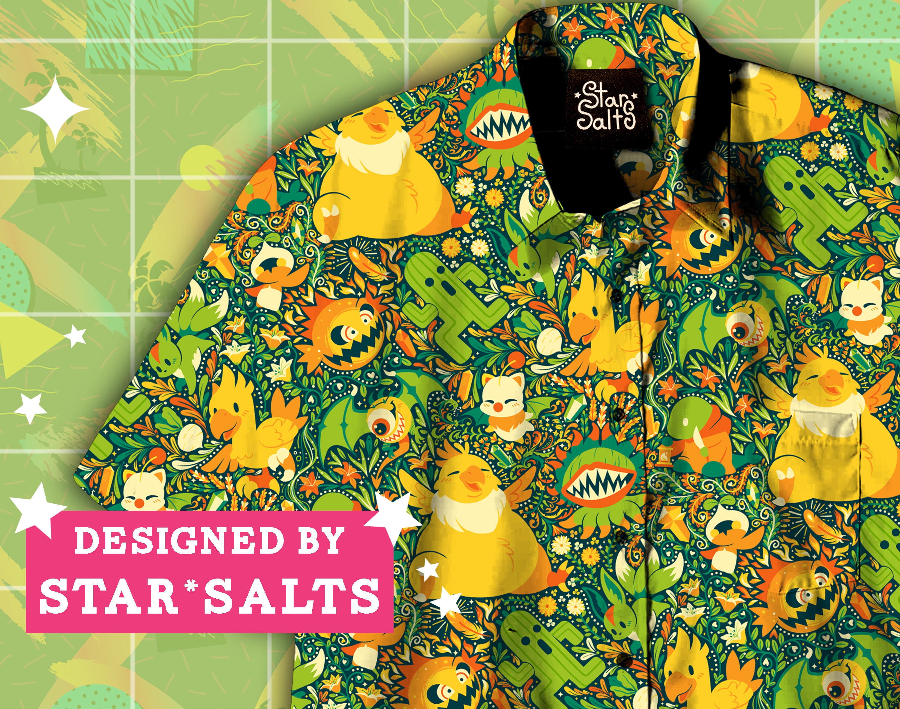 Final Fantasy Button Up Shirt – Star⭑Salts