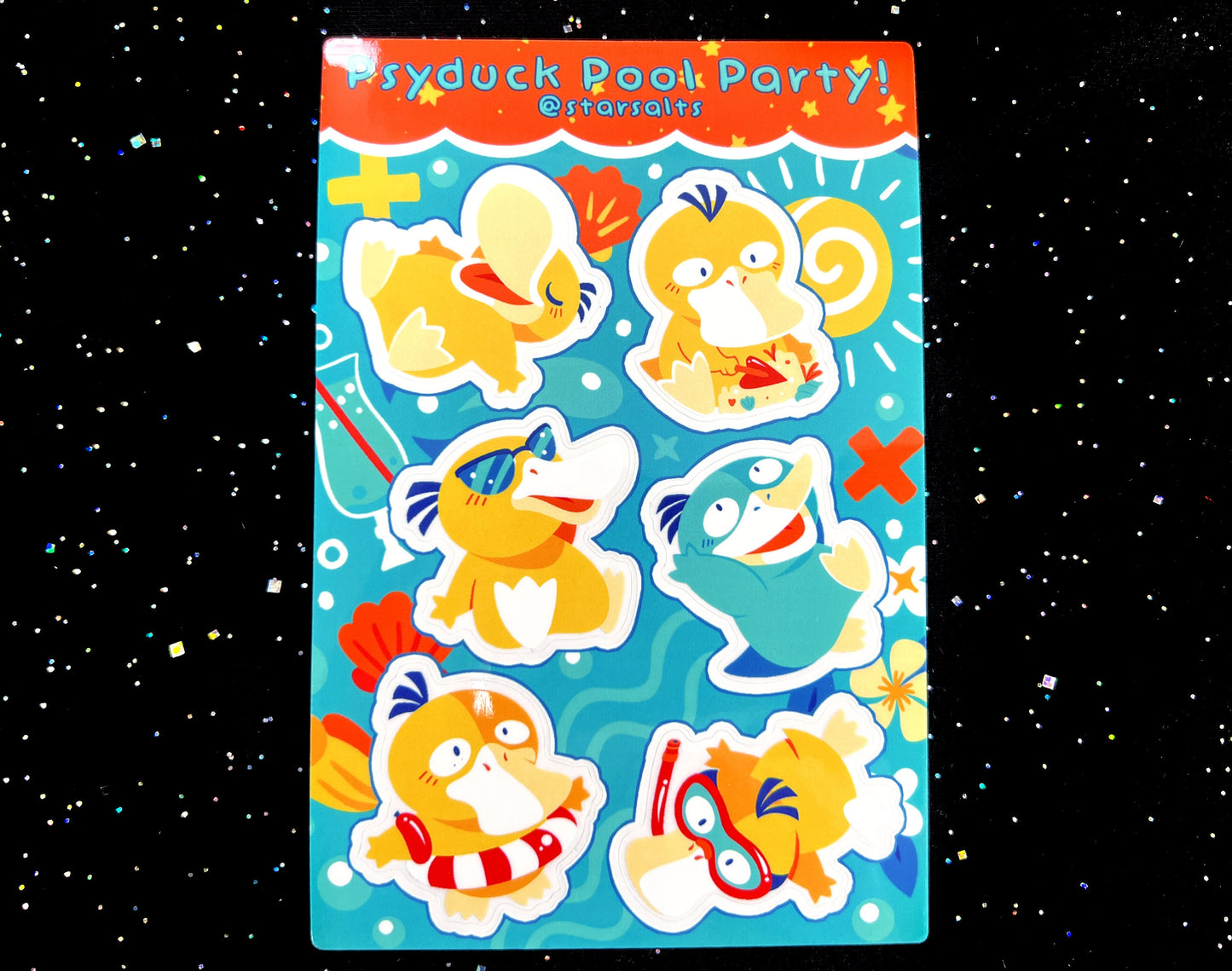 Psyduck Pool Party Sticker Sheet