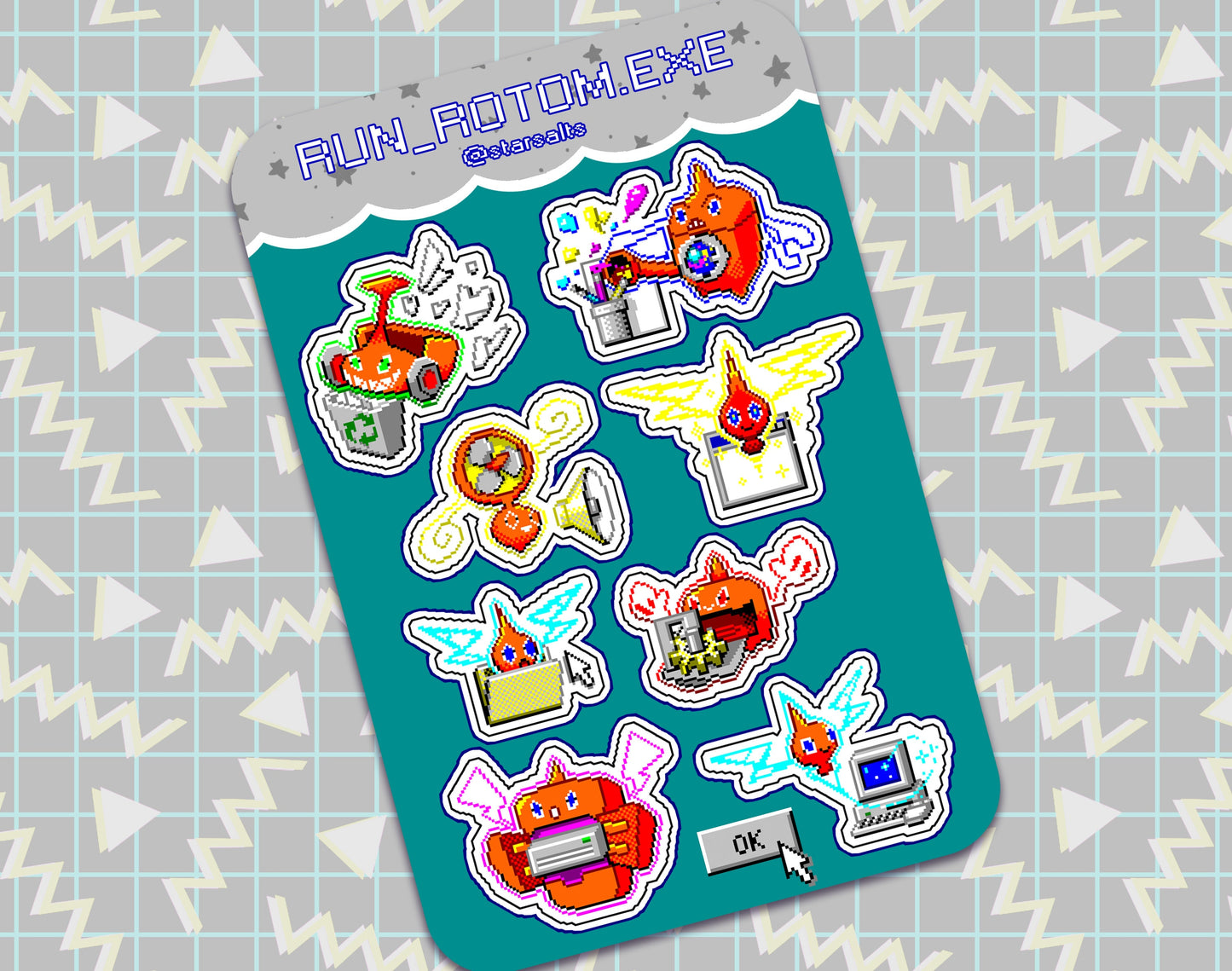 Run Rotom Sticker Sheet