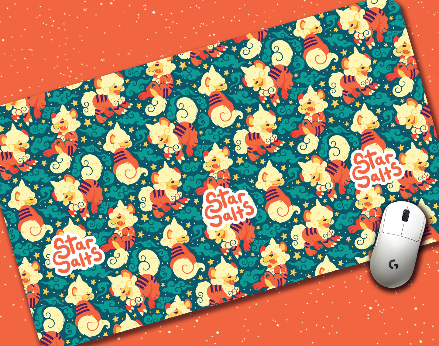 Hisuian Growlithe Jumbo Desk Mat