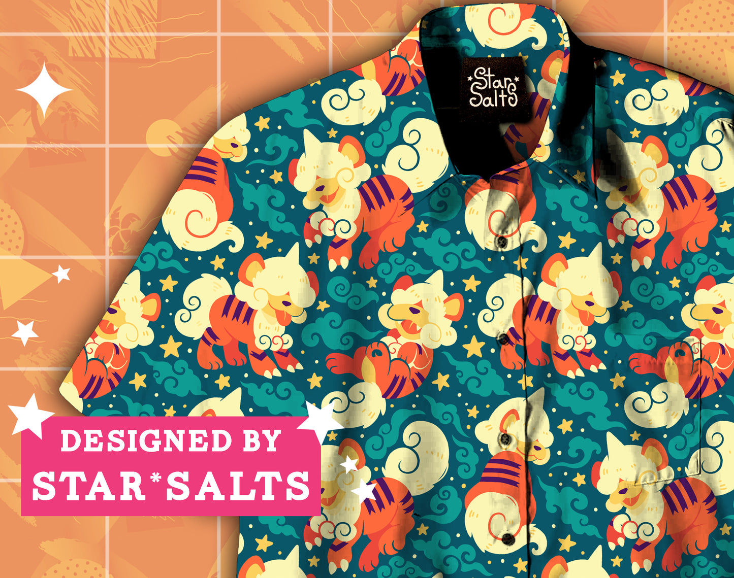 Hisuian Growlithe Button Up Shirt