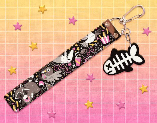 Trash Mammals Lanyard Wristlet