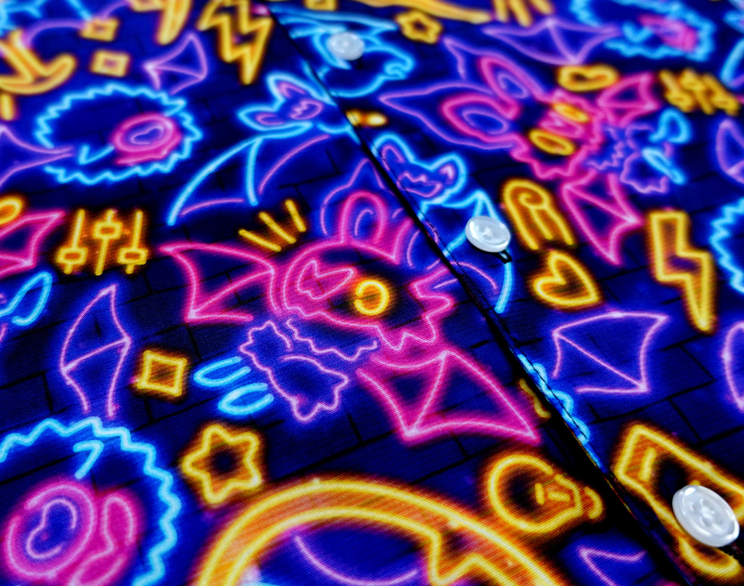 Neon Bats Button Up Shirt