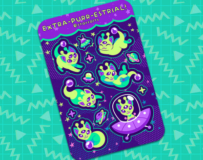 Alien Cat Sticker Sheet