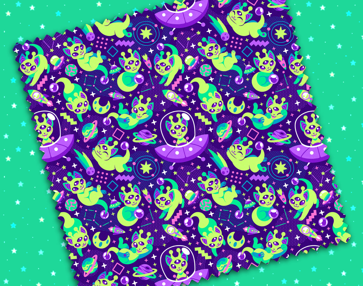 Alien Cat Microfiber Cloth