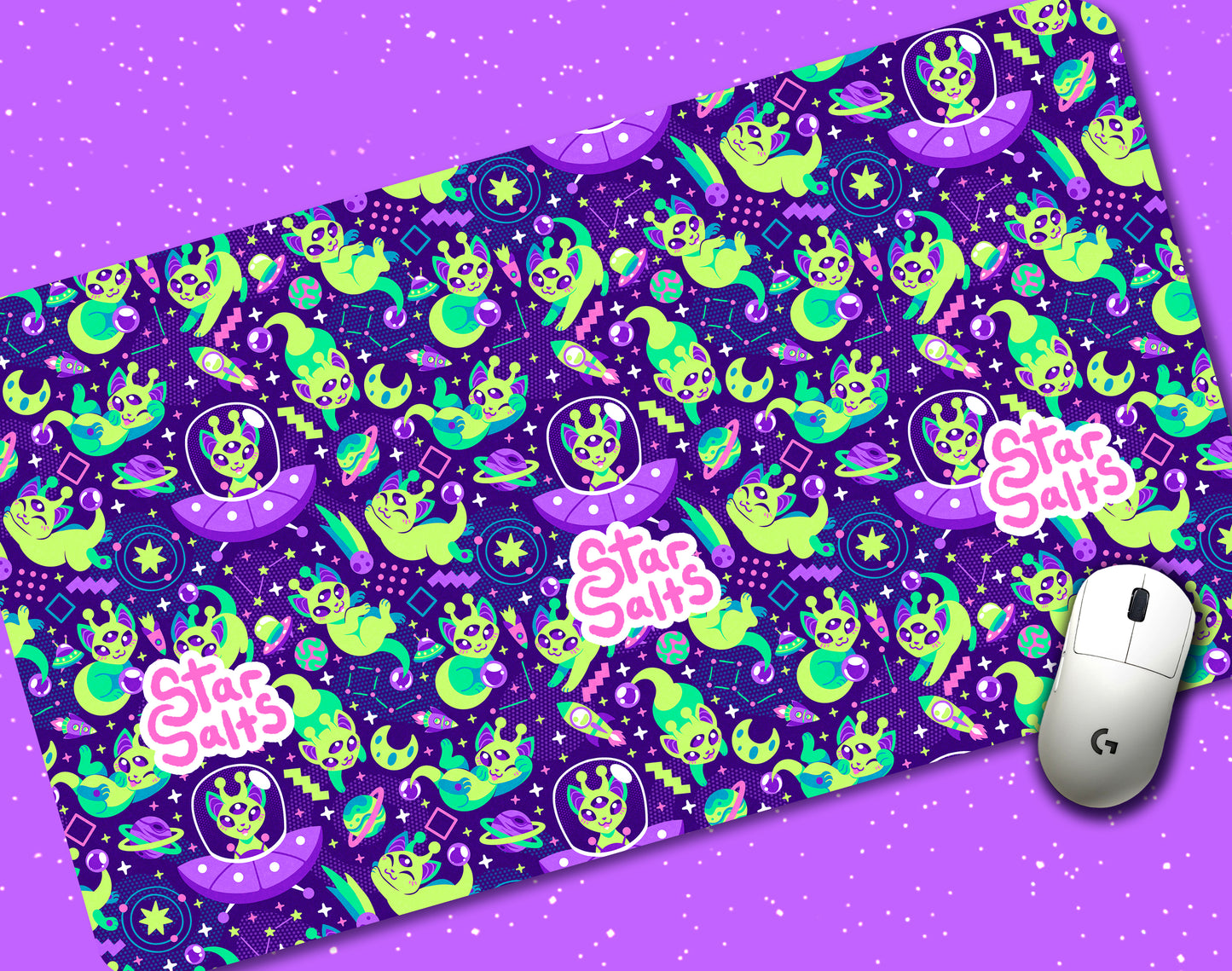 Alien Cat Jumbo Desk Mat