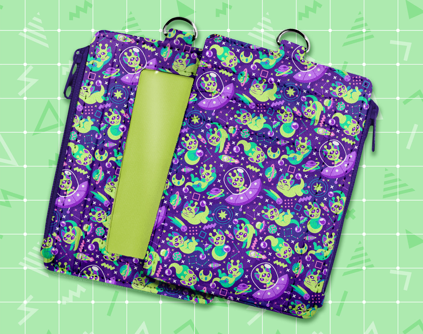 Alien Cat ID Wallet + Lanyard