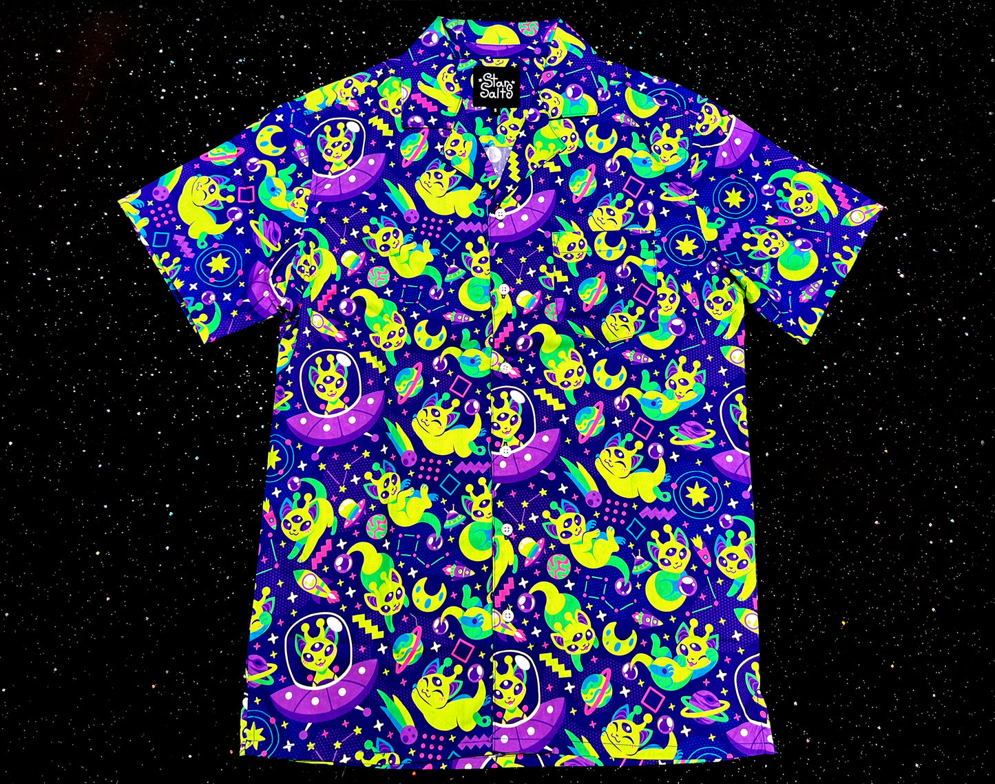 Alien Cat Button Up Shirt