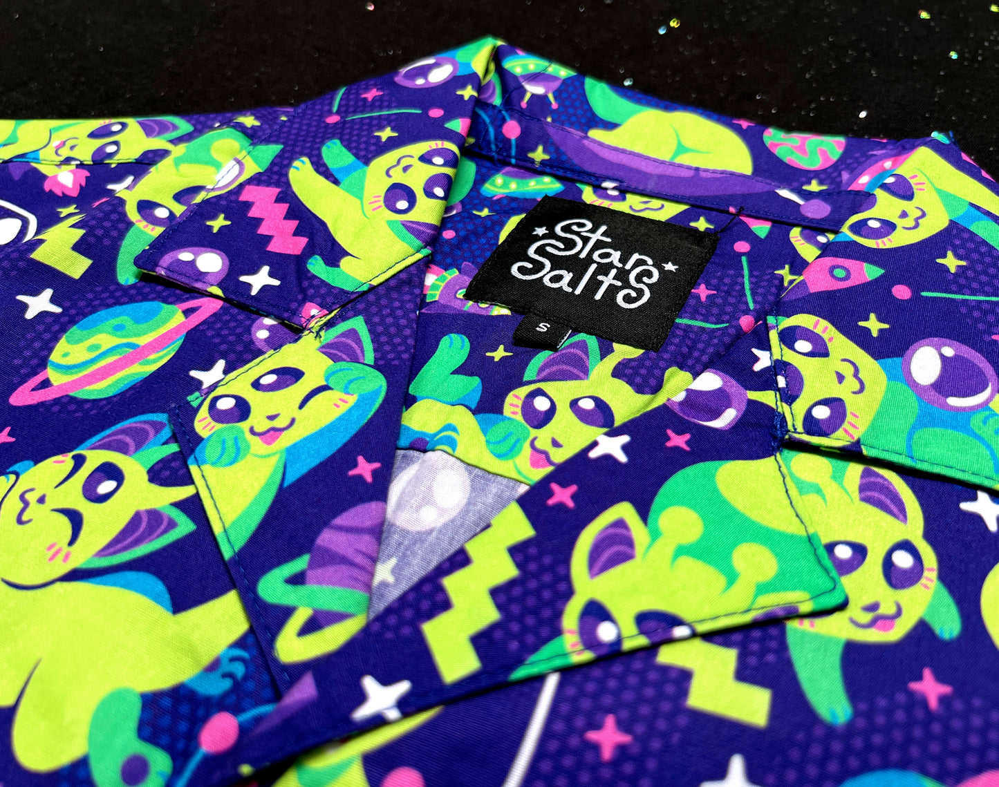Alien Cat Button Up Shirt