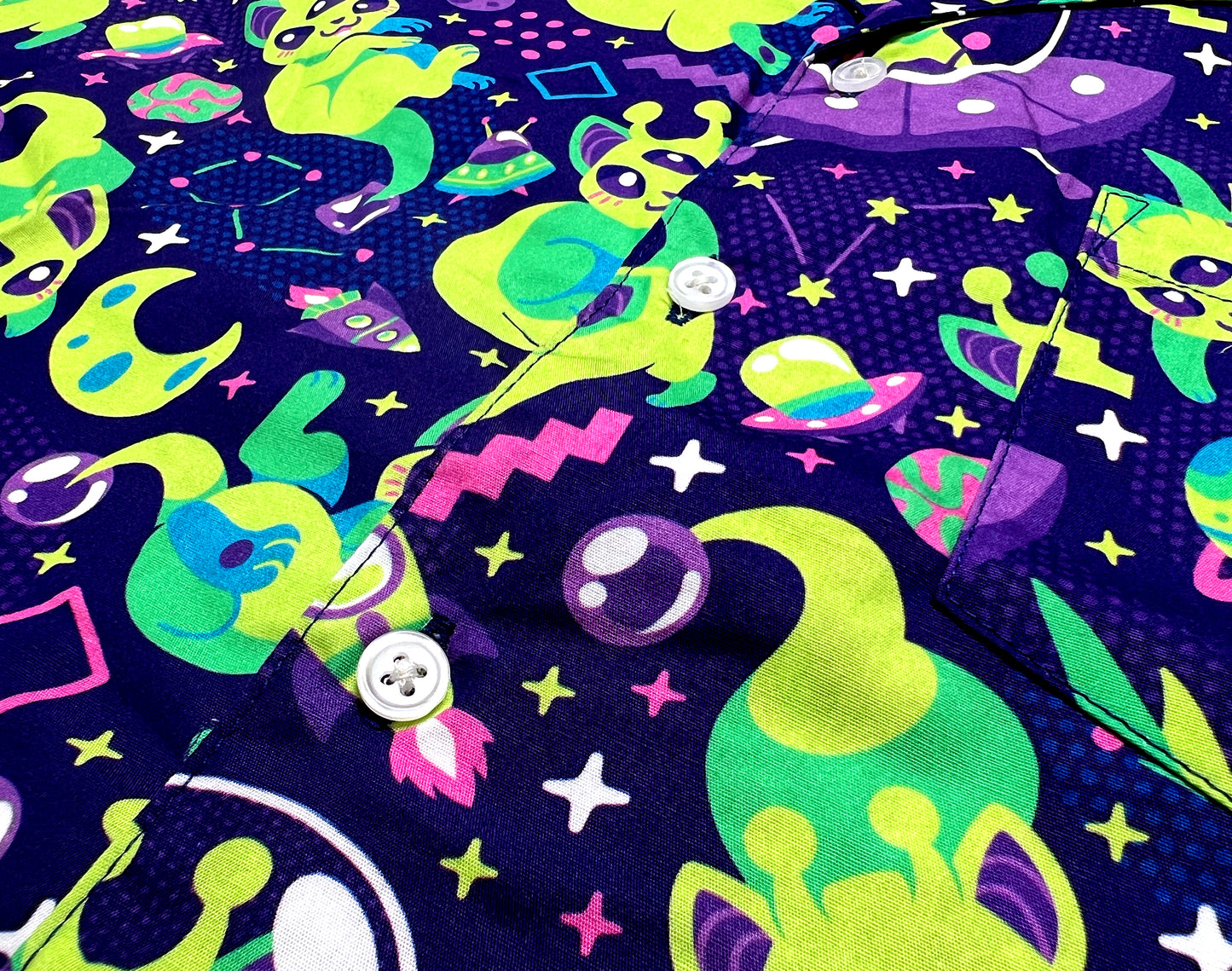 Alien Cat Button Up Shirt