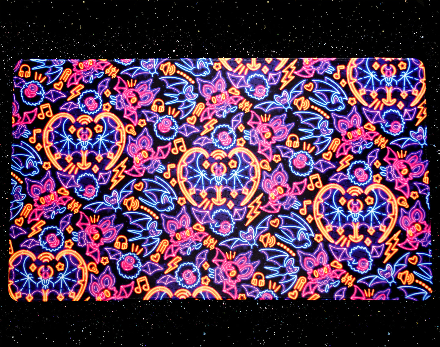 Neon Bats Jumbo Desk Mat