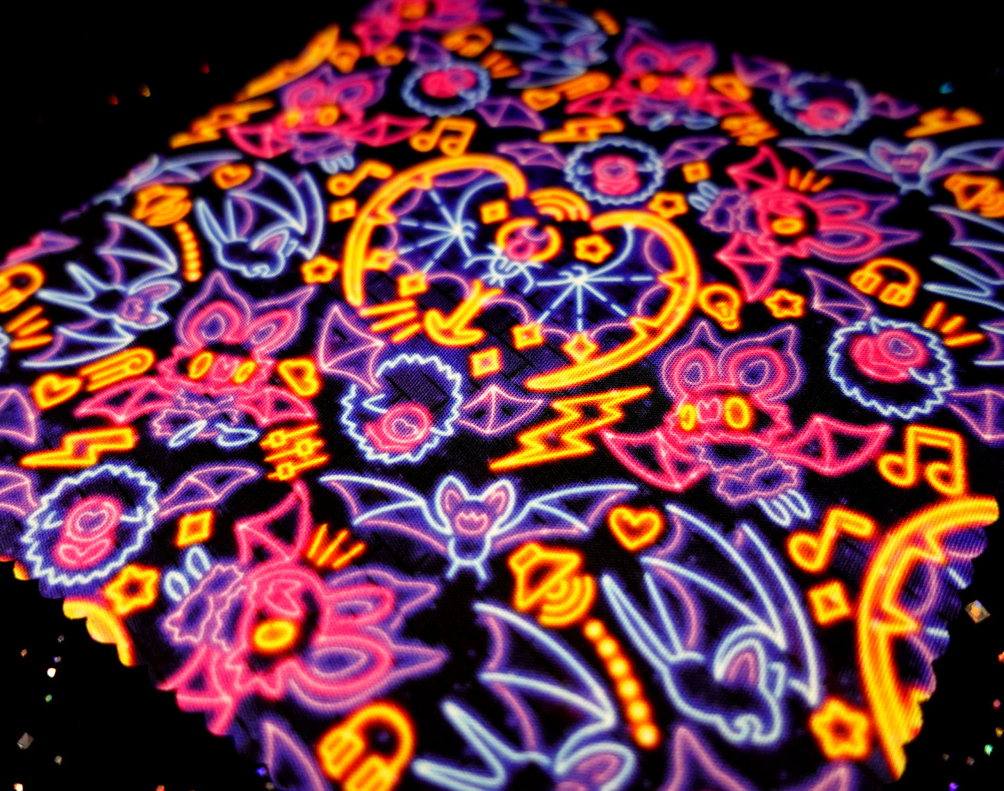 Neon Bats Microfiber Cloth