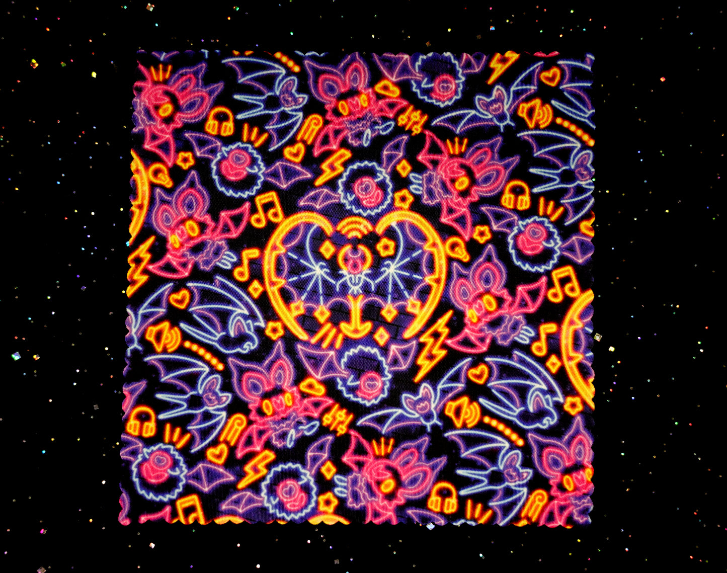 Neon Bats Microfiber Cloth