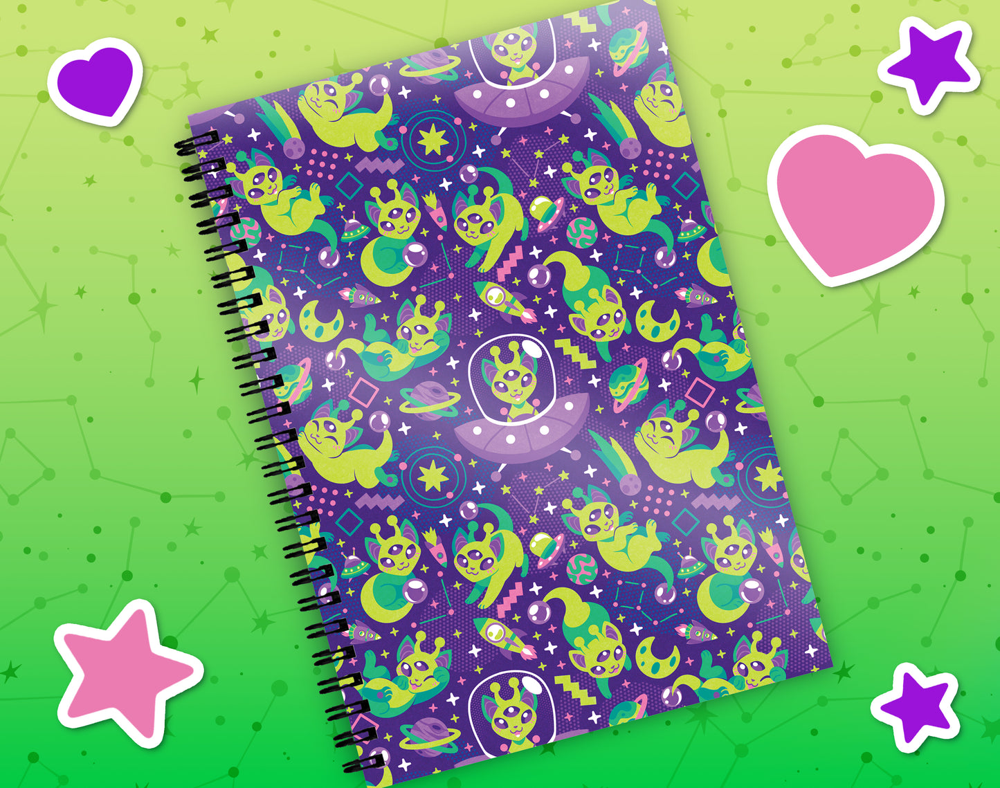 Alien Cat Reusable Sticker Book