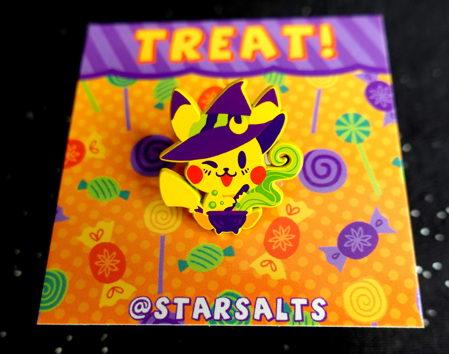 Halloween Pikachu Dyed Enamel Pin