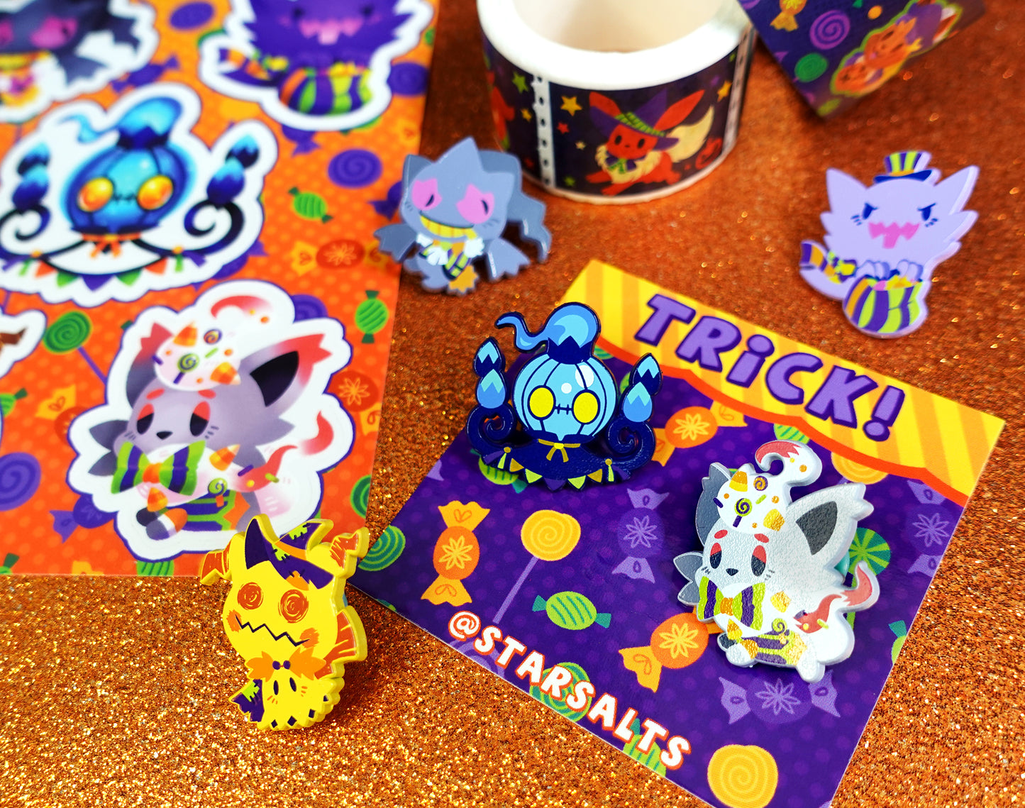Halloween Eevee Dyed Enamel Pin