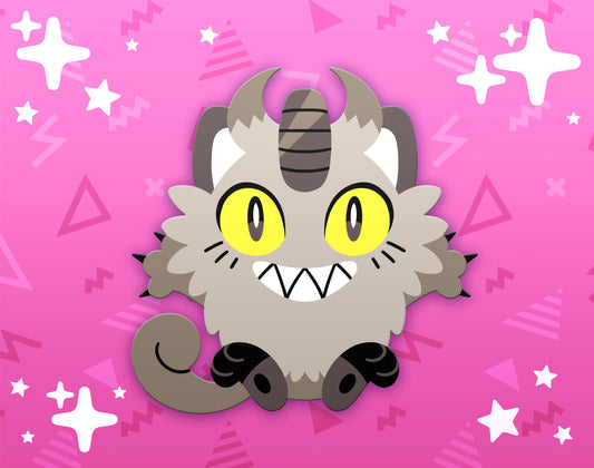 Galarian Meowth Dyed Enamel Pin