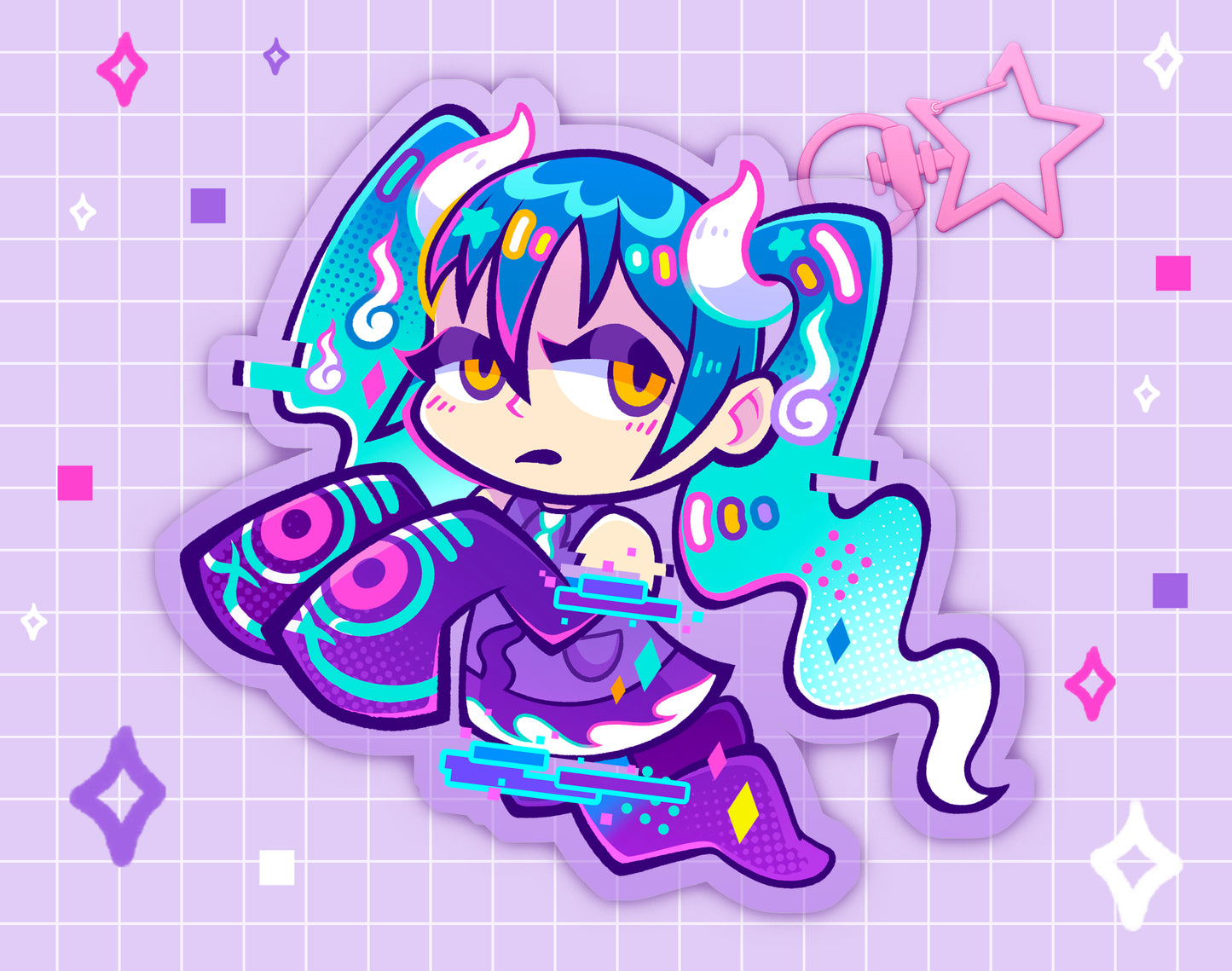 Ghost-Type Miku 2.5" Acrylic Charm