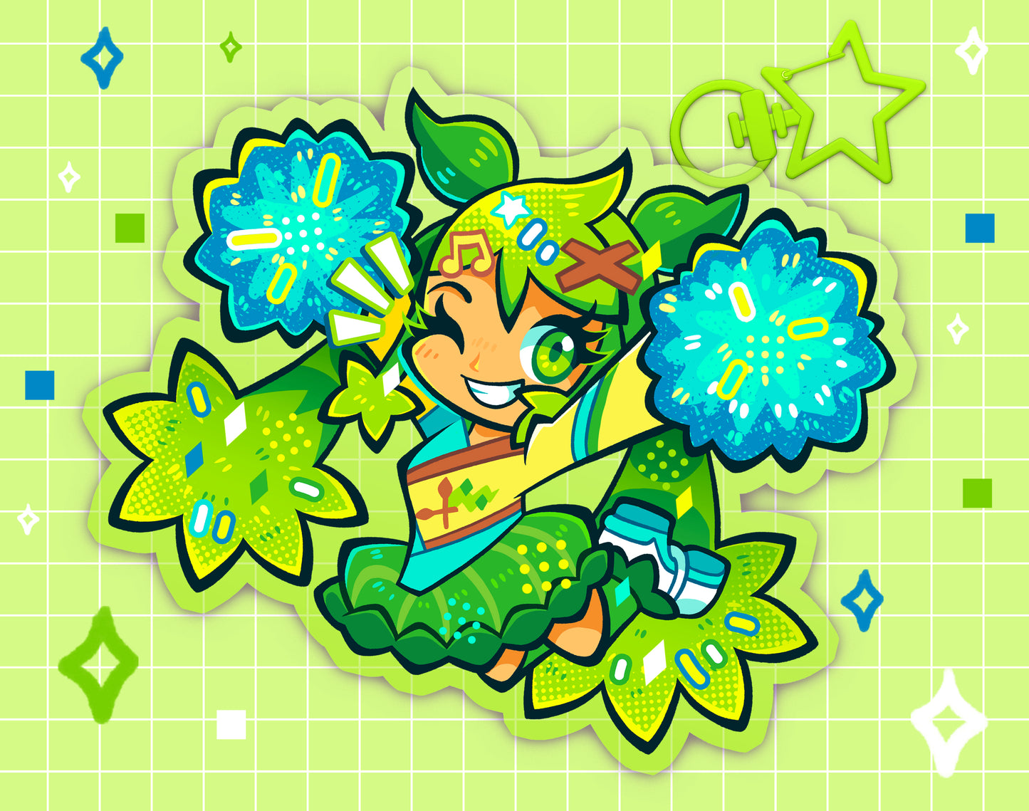 Grass-Type Miku 2.5" Acrylic Charm