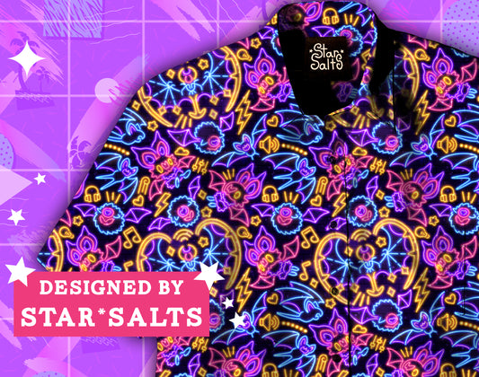 Neon Bats Button Up Shirt