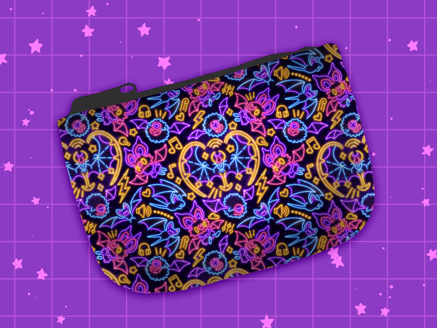 Neon Bats Coin Purse