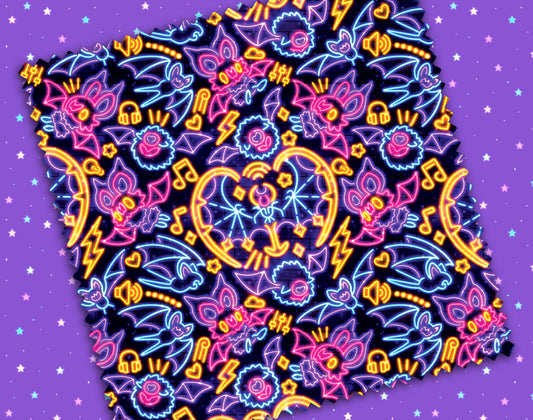 Neon Bats Microfiber Cloth