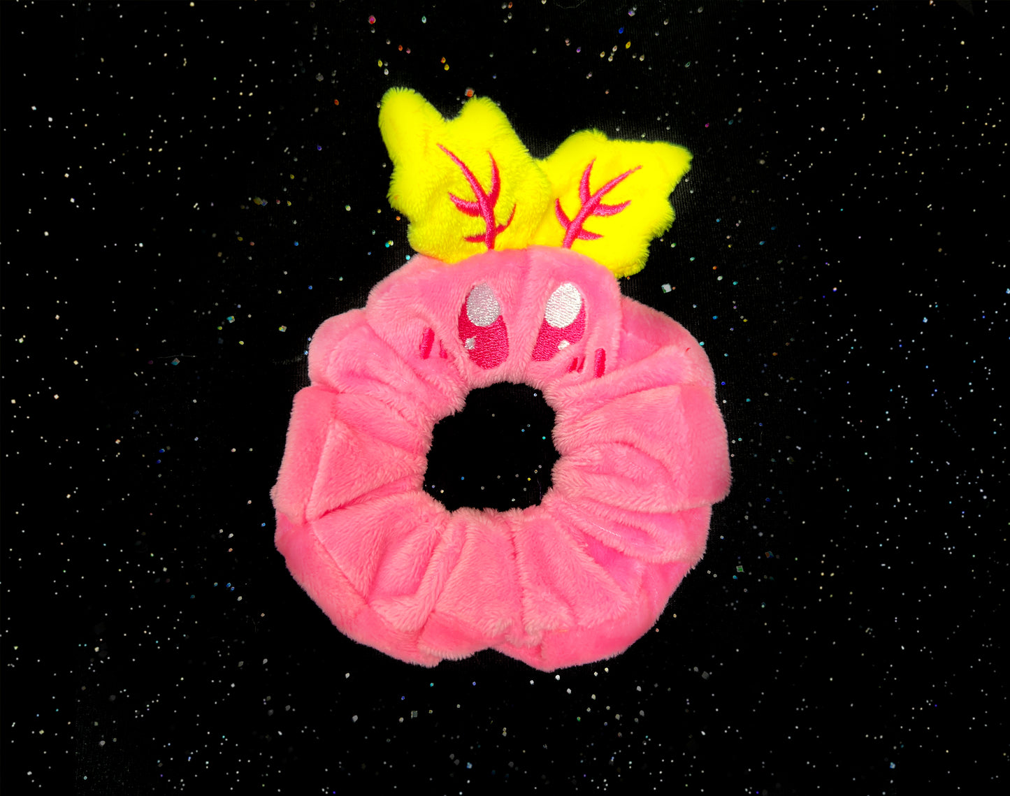 Pink Moth Plush Scrunchie
