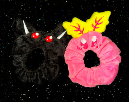 Pink Moth Plush Scrunchie