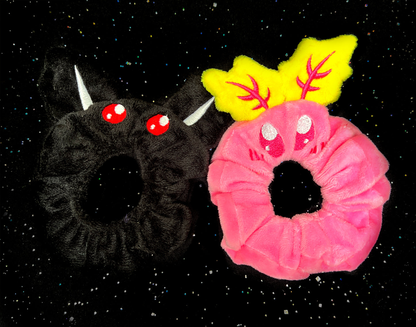 Pink Moth Plush Scrunchie