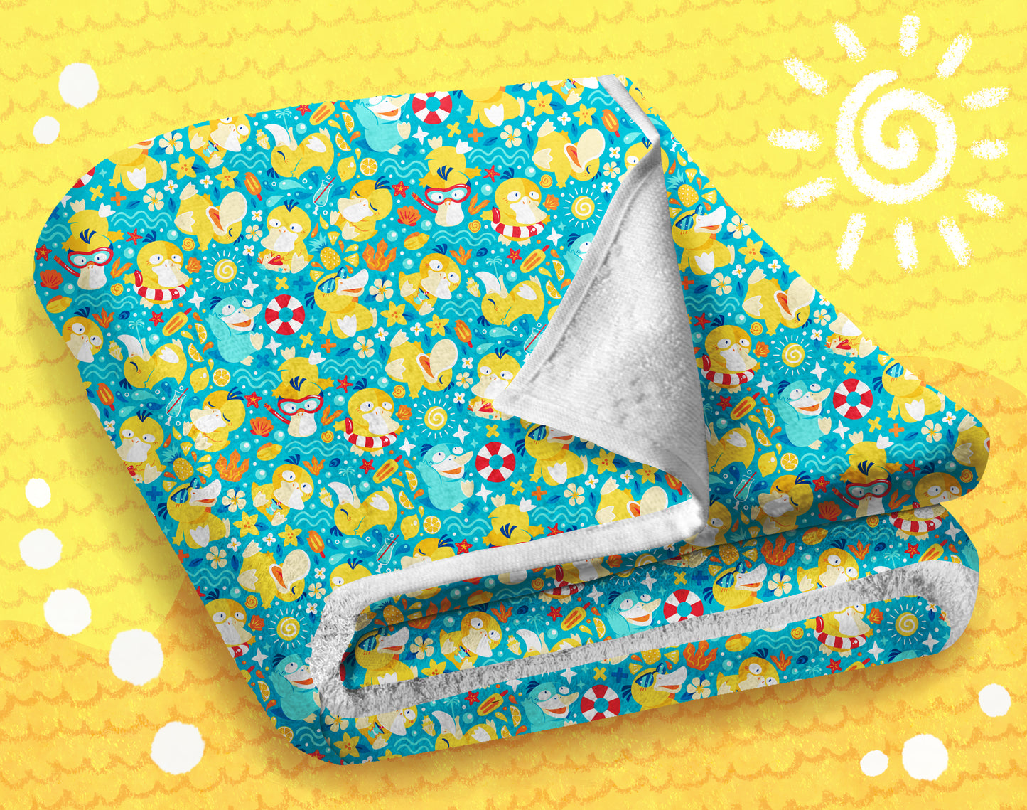 Psyduck Pool Party Beach Towel