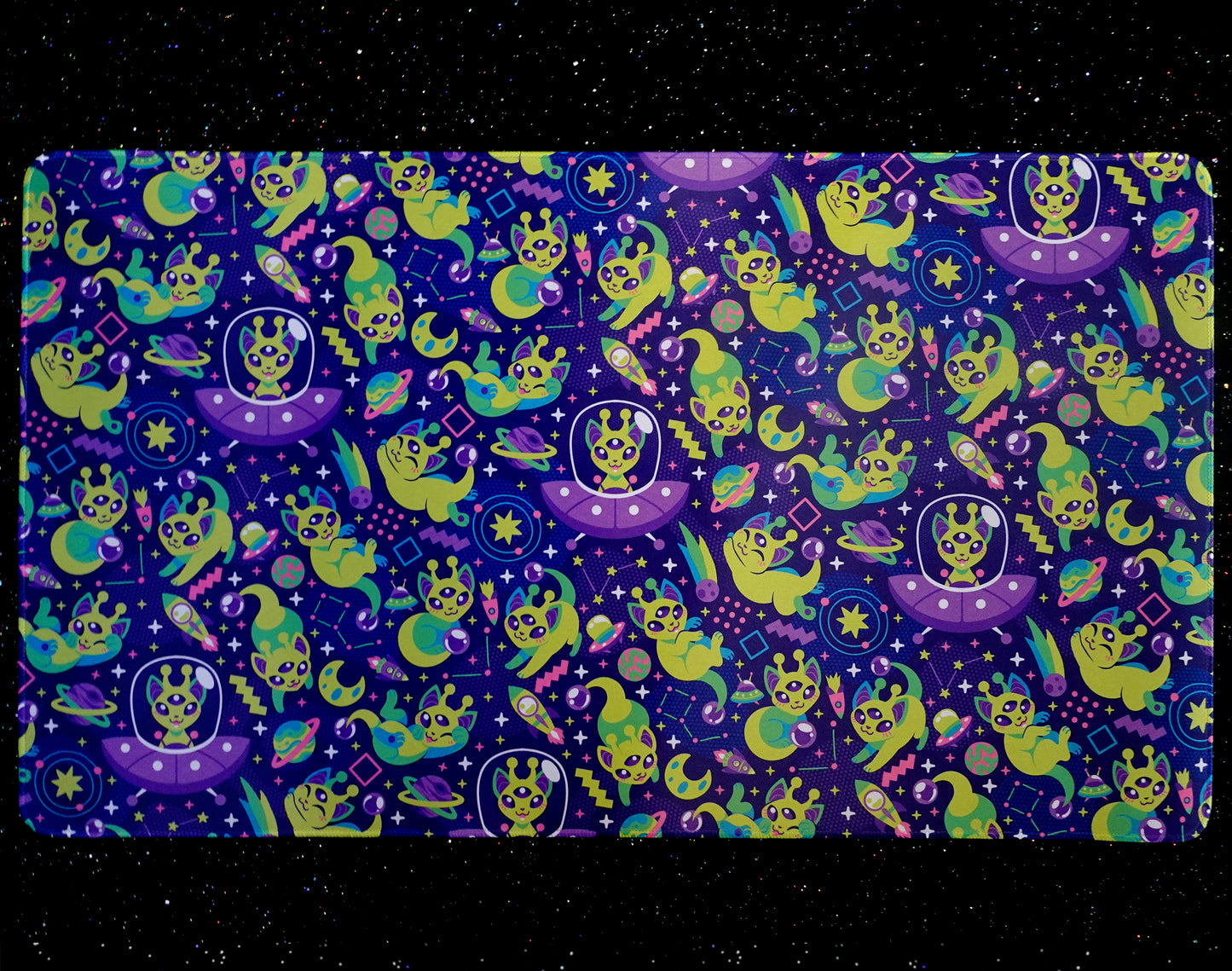 Alien Cat Jumbo Desk Mat