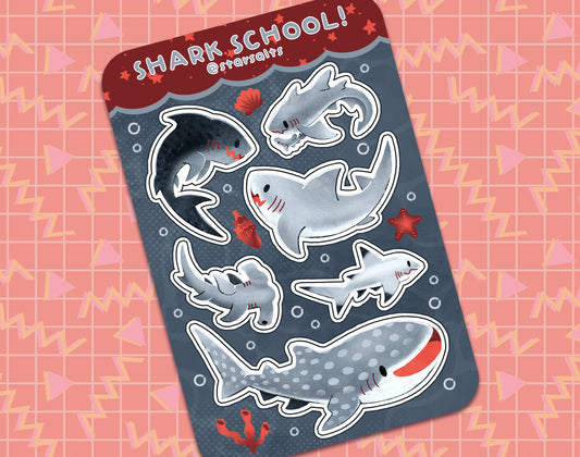 Shark School Sticker Sheet