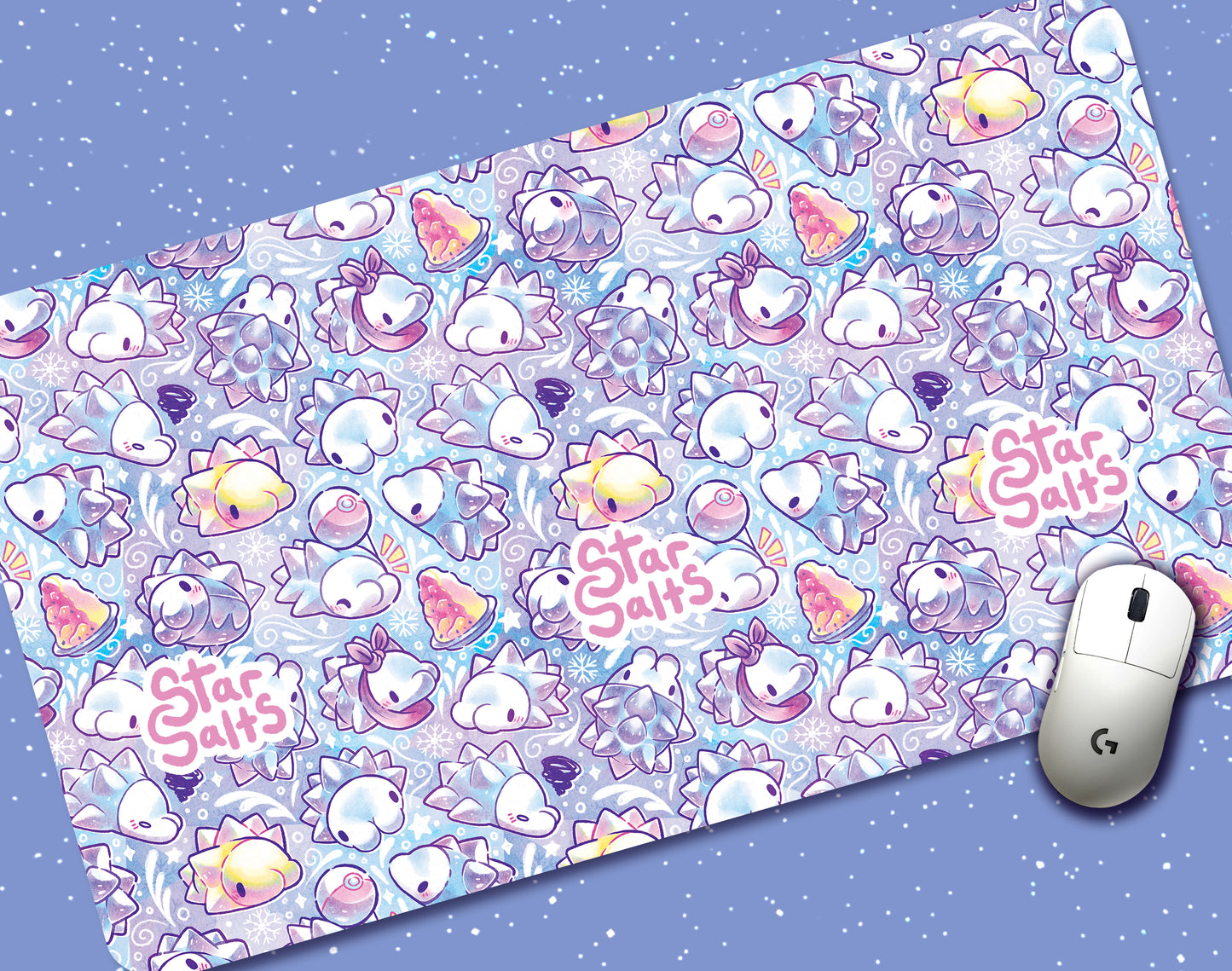 Snowy Snom Jumbo Desk Mat