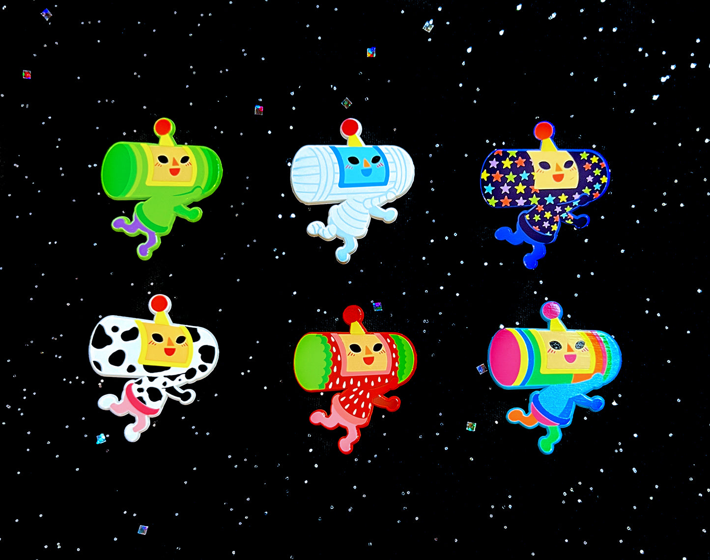 Ichigo + Katamari Dyed Enamel Pin Set